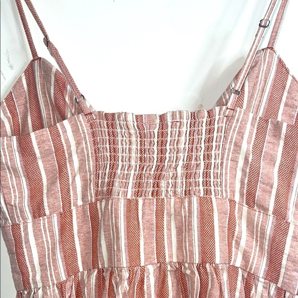 Roxy Pink and White Ruched Mini Sundress - Picture 9 of 10